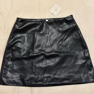fabletics vegan leather high waisted mini skirt NWT